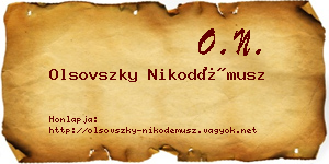 Olsovszky Nikodémusz névjegykártya